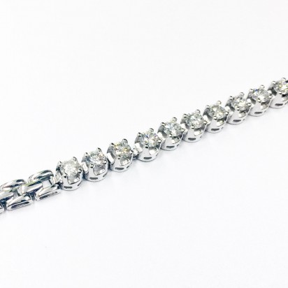 *18K WG DIAMOND BRACELET D10-1.65CTS CERT 1029956