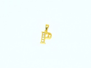 20K YG LETTER P DIAMOND PENDANT
