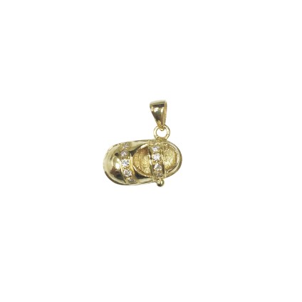 18K YG SHOE DIA PENDANT