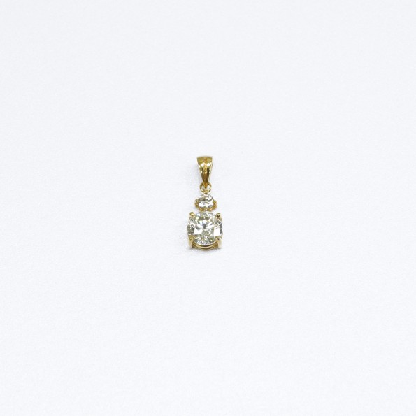 *18K YG DIAMOND PENDANT D1-1.01CTS,D1-0.09CTS WITH CERT 1012658
