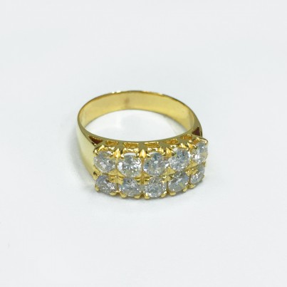 20K YG 10PCS DIA RING