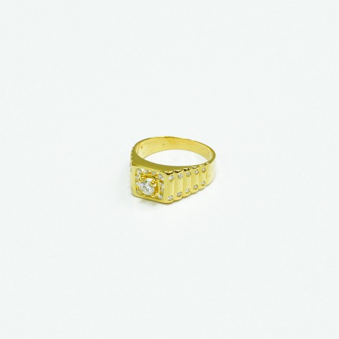 20K YG DIAMOND RING ESTIMATED D1-0.25CT, D32-0.48CT