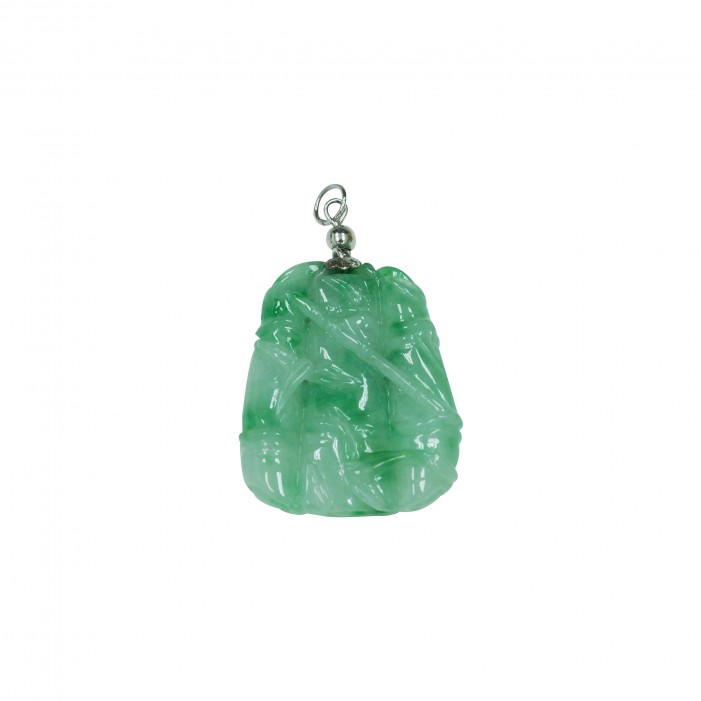 *925 GARDE A JADE BAMBOO PENDANT WITH CERT