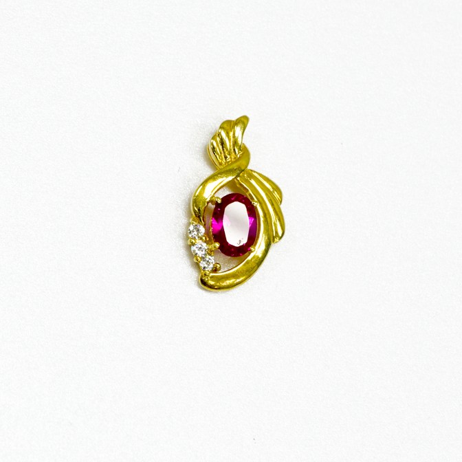 9K YG CRYSTAL PENDANT