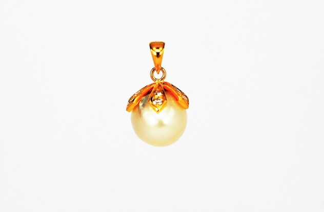 20K YG Diamond & Gems Pendant