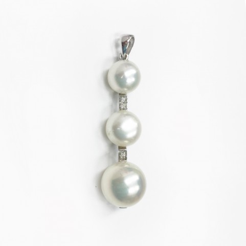 18K WG DIA,PEARL PENDANT