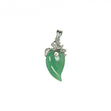 18K WG JADE,DIAMOND PENDANT