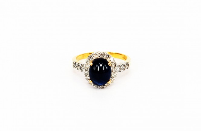 18K YG Diamond & Sapp. Ring