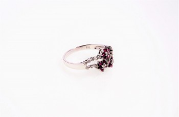 18K WG Diamond & Ruby Ring