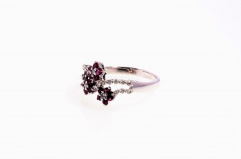 18K WG Diamond & Ruby Ring