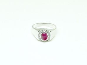 18K WG Diamond & Ruby Ring