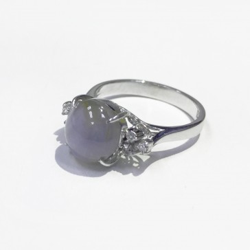 14K WG DIA WITH STAR WHITE GEM RING