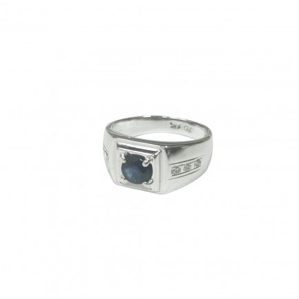 14K WG DIAMOND SAPPHIRE RING