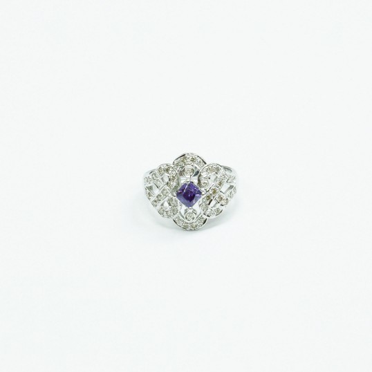 14K WG GEM,DIAMOND RING ESTIMATED D44-0.22CT