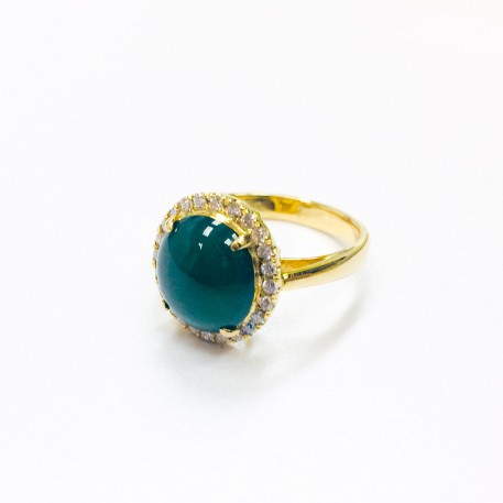 *18K YG JADE DIAMOND RING JADE TYPE A 10.90X10.10MM, EST.D24-0.20CT WITH NGI CERT 63832443