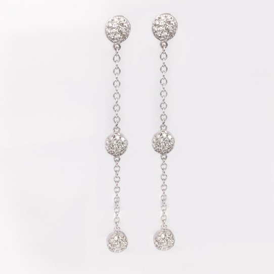 18K WG DIA EARRING