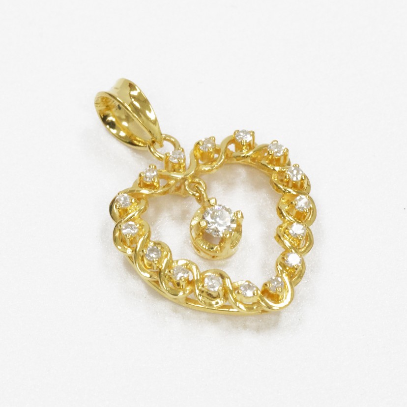 20K YG DIA PENDENT