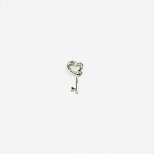 18K WG DIA KEY PENDANT
