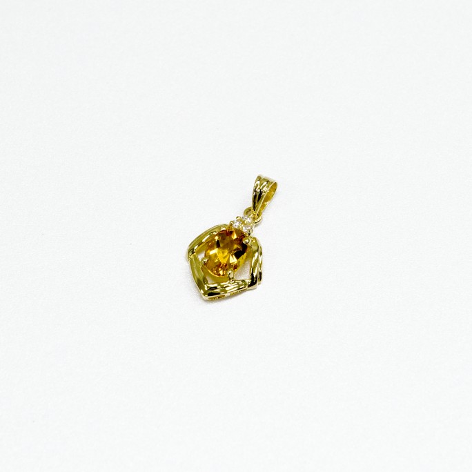18K YG DIA  STN PENDANT