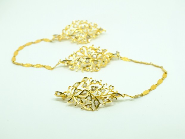 18K YG Intan Brooch